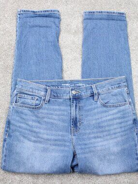 Old Navy Jeans Women 10 Blue Mid-Rise WOW Boyfriend Cotton Stretch Denim (34x30)